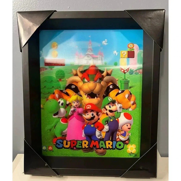 NIB Super Mario Brothers Shadow Box 3D Wall Art - Picture 1 of 6